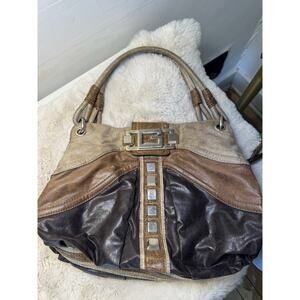 Rare Vintage 2000s Y2K Guess Hobo Shoulder Bag Teal Studded Jewel G Logo Trendy